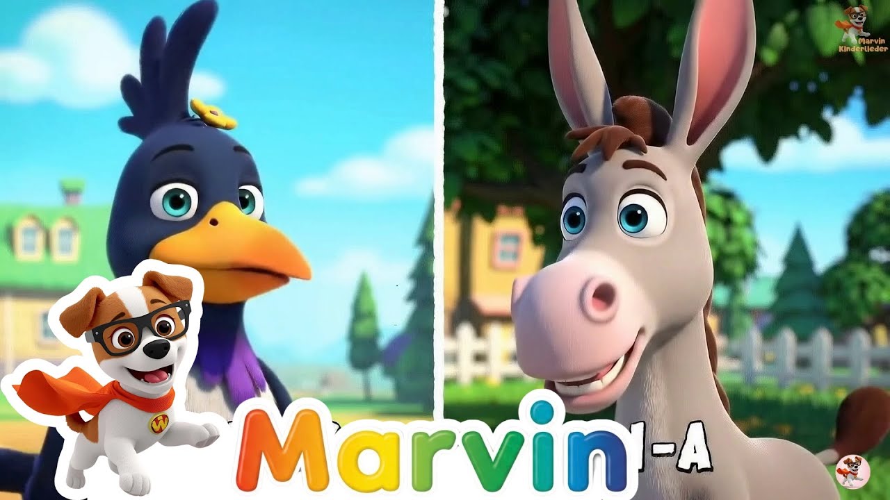 🎵 4 Lustige Tierlieder für Kinder! Der Löwe, Hund, Kuckuck & Bienen | Marvin Kinderlieder