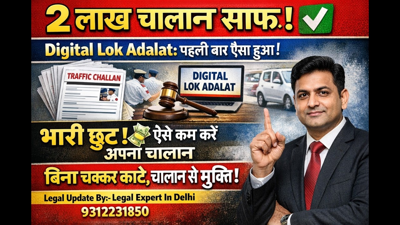 दिल्ली में 2 लाख चालान माफ? Digital Lok Adalat 2026: पूरी जानकारी!