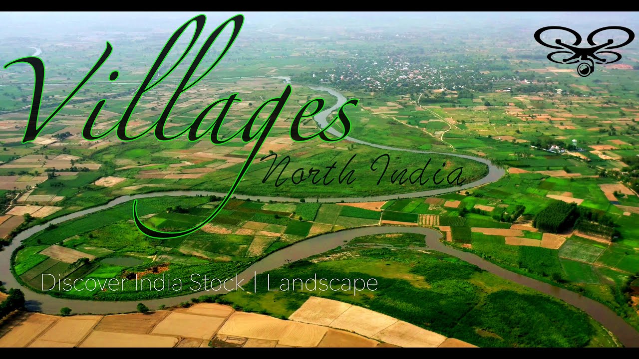 VILLAGES OF NORTH INDIA | DRONE STOCK FOOTAGE | 4K UHD | AERIAL VIEW OF RURAL INDIA