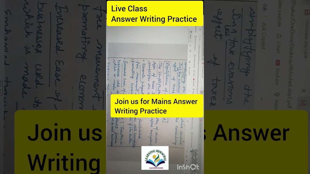 HPAS & Allied Mains Answer Writing Practice #hp #hppsc #hpas #hpallied