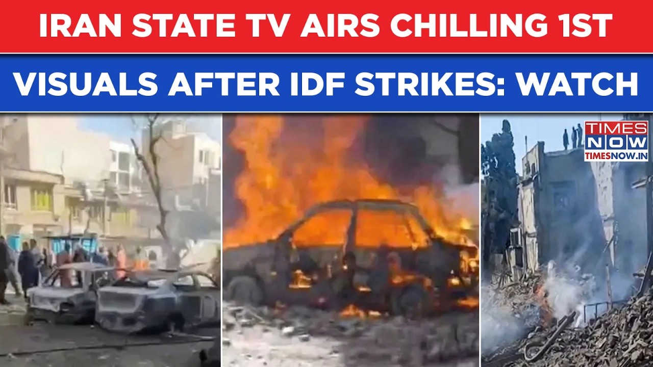 Iran State TV Airs Chilling Visuals After Israel, US Fury: Watch IDF's Tehran Strike Aftermath