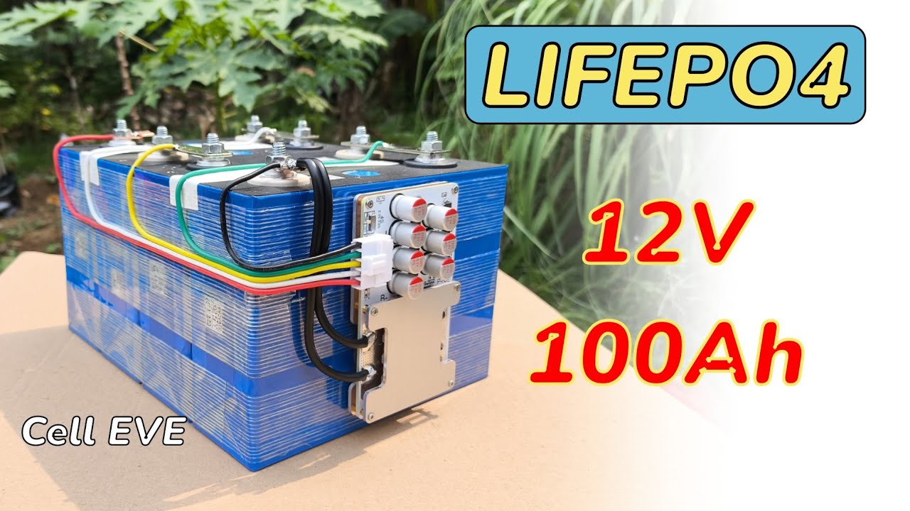 RAKIT BATERAI LIFEPO4 EVE 12V 100AH + BMS BALANCER AKTIF 