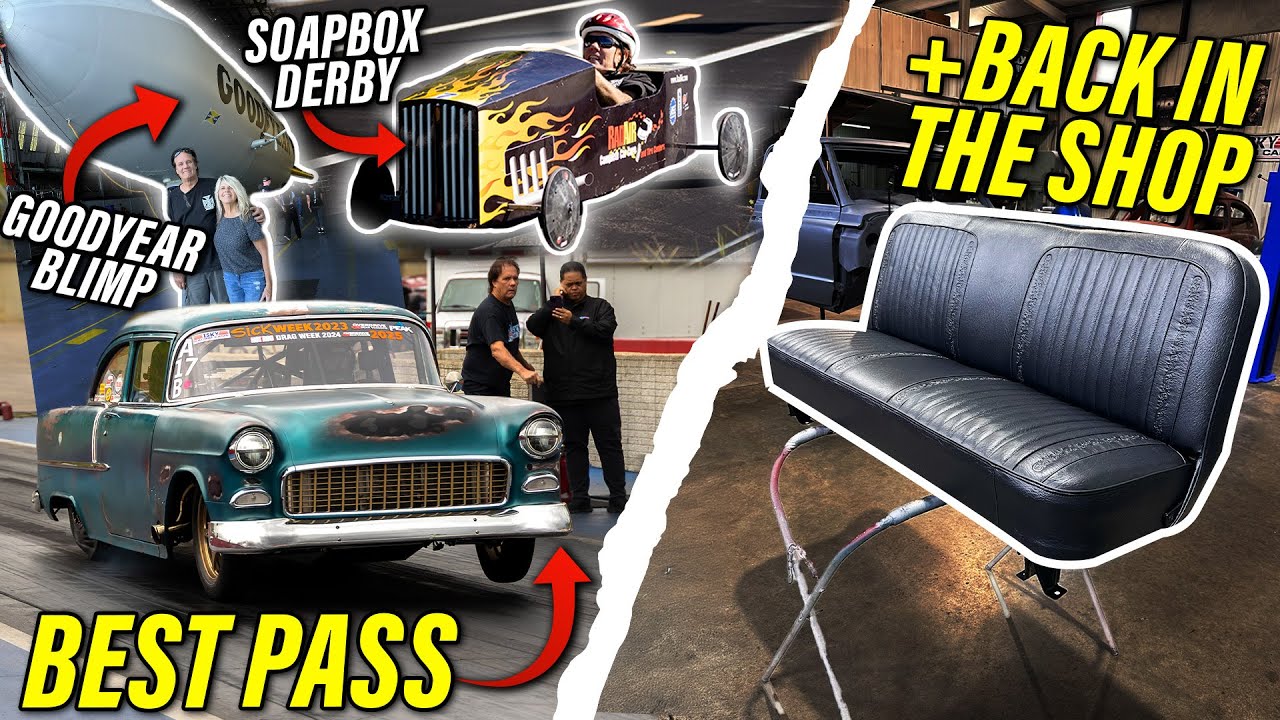 Hot Dump Seat Rebuild, 55 Chevy Testing with Mickey Thompson, Goodyear Factory Tour AND Much More! 👀