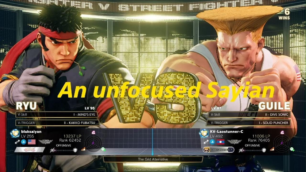 Street Fighter 5 : blaksaiyan vs KV-Laostunner-C - unfocused Sayian