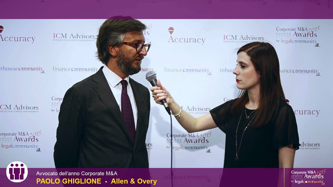 Paolo Ghiglione - Corporate M&A Awards 2015 by legalcommunity.it