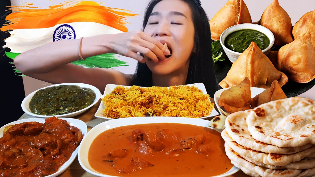 Extremely Satisfying INDIAN Food Mukbang! Butter Chicken, Curry, Biryani, Paneer & Naan Crispy ASMR