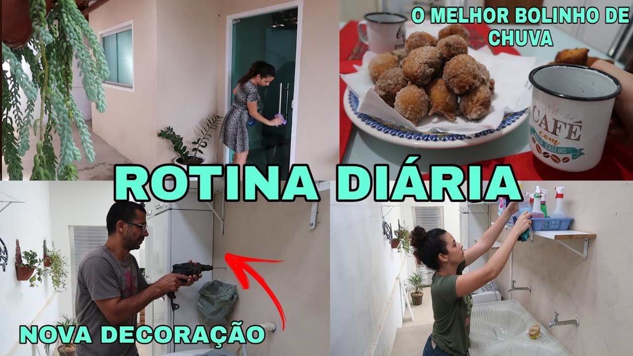 DECORAÇÃO E ORGANIZAÇÃO DA LAVANDERIA, LIMPEZA DA CASA, BOLINHO DE CHUVA CASEIRO