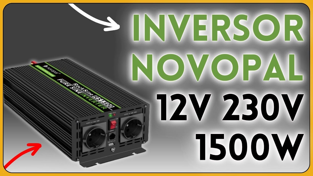 NOVOPAL 1500W 12v a 230v convertidor de inversor con 2 enchufes EU y Puerto USB Onda sinusoidal
