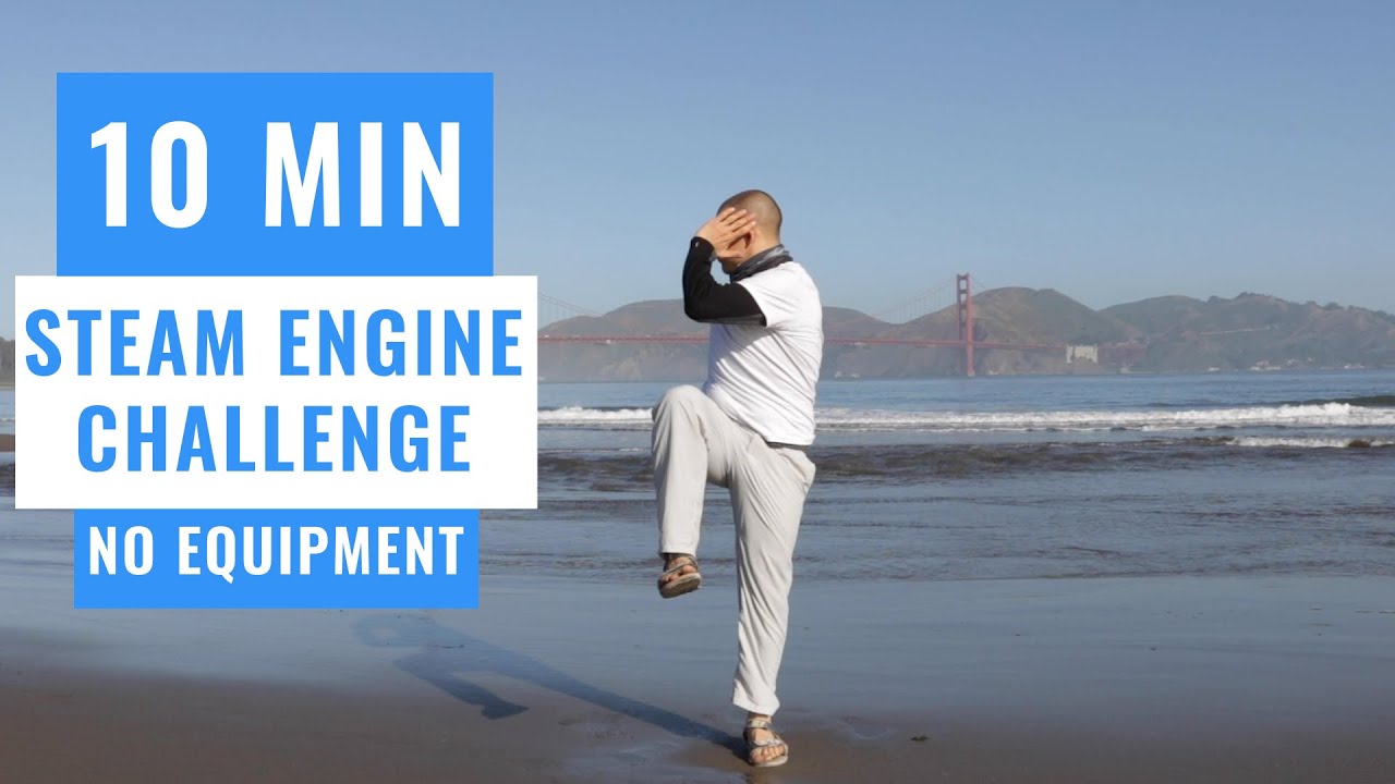 10 MINUTE STEAM ENGINE EXERCISE WORKOUT CHALLENGE / ALL AGE  PHYSICAL EDUCATION /  NO EQUIPMENT