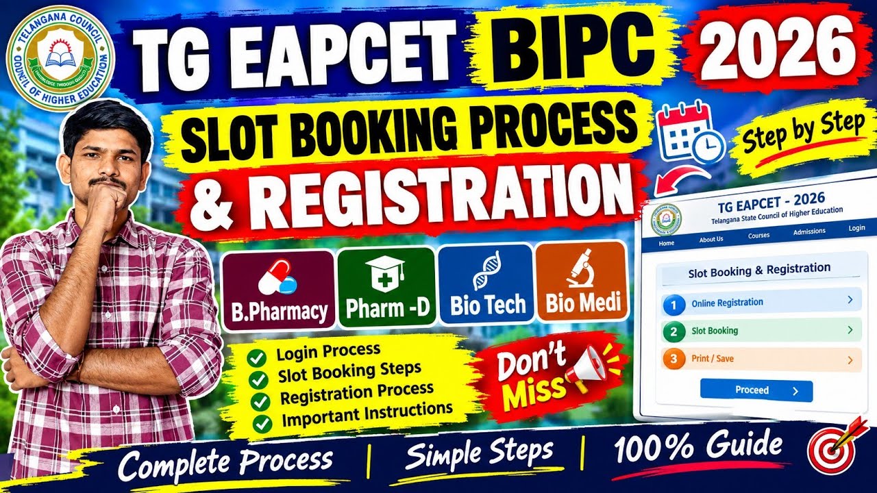 TG EAPCET BiPC Slot Booking Process 2026 | B Pharmacy Slot Booking Process 2026