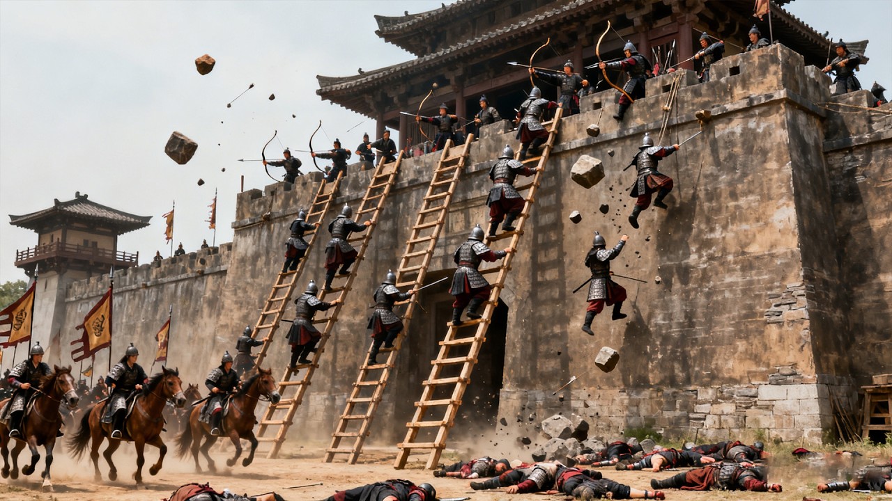 將軍率領百萬大軍攻入敵營，還未進城就把敵人嚇得落荒而逃！#kungfu  #武俠電影