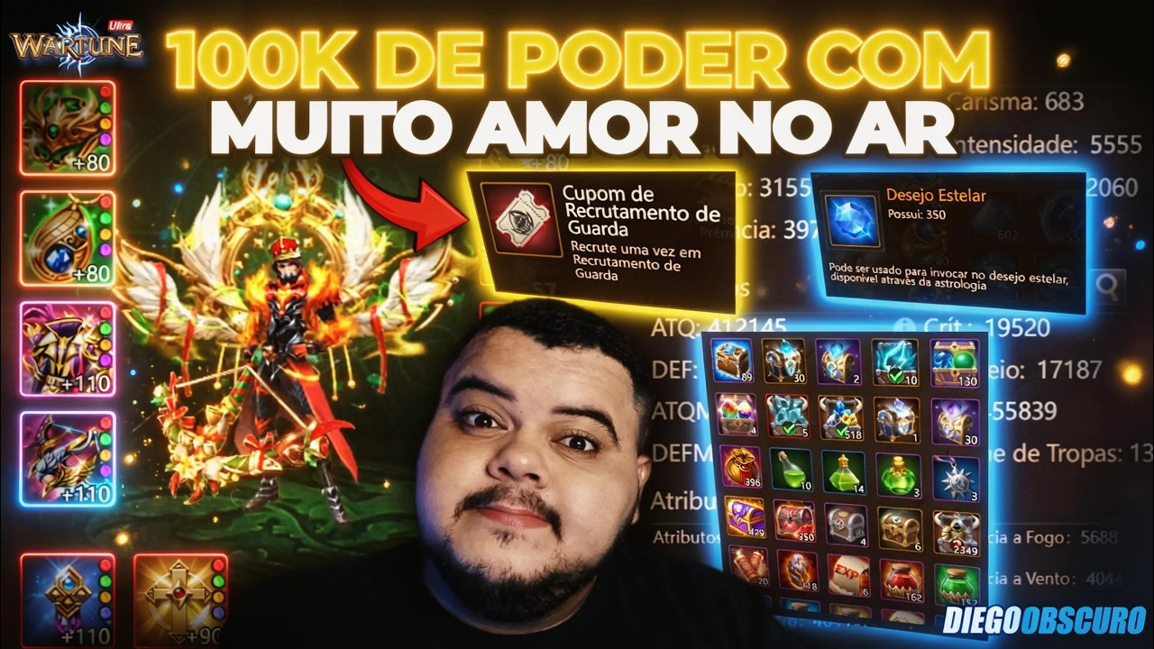 Ele Upou Mais de 100k de Poder Com Itens FREE - Wartune Ultra!