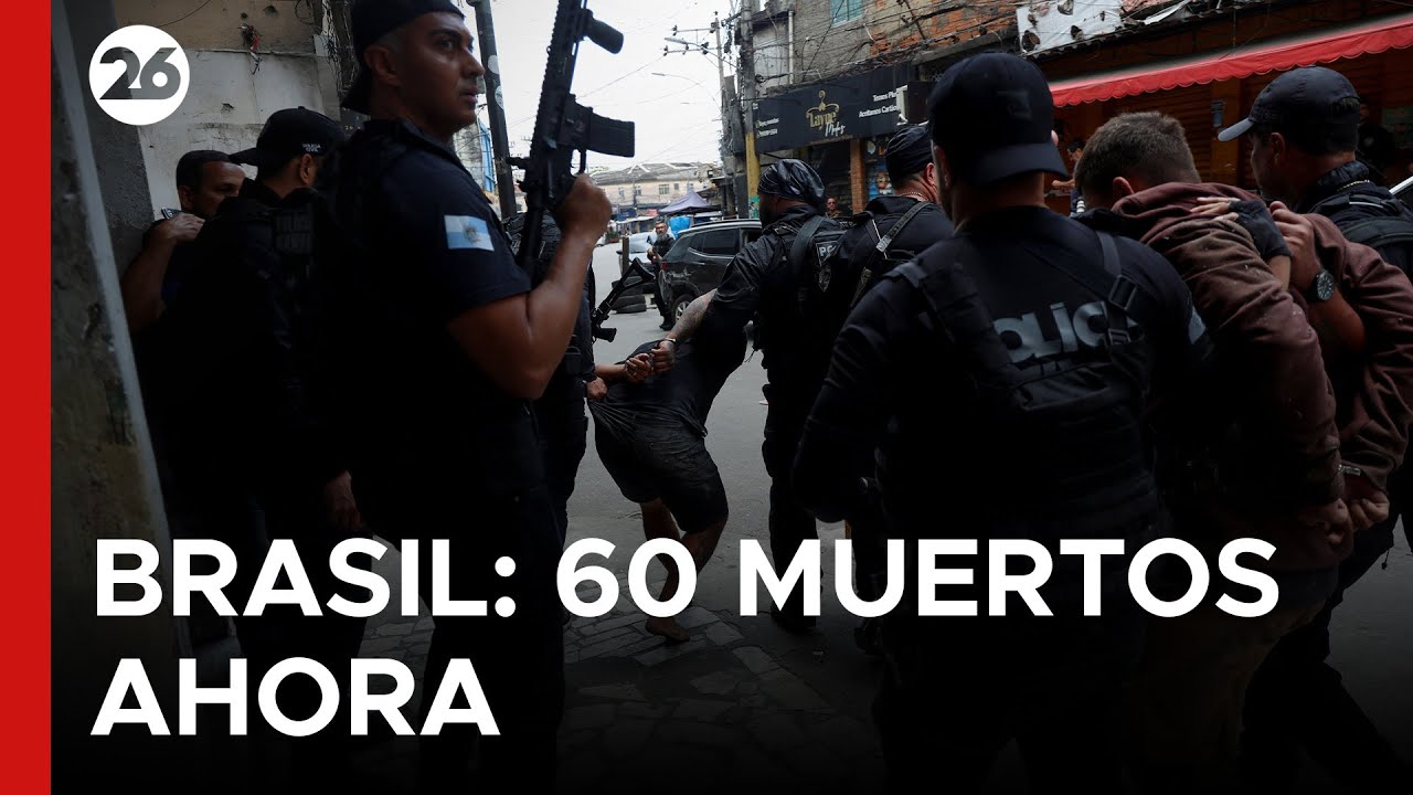 🚨 AHORA - BRASIL | Al menos 60 muertos en enfrentamientos entre narcos y policías