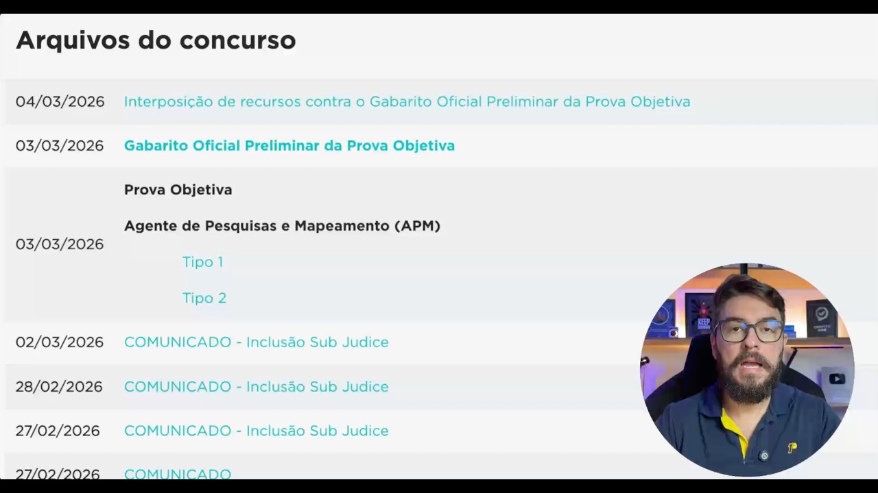 COMO ENTRAR COM RECURSO DO GABARITO DO IBGE