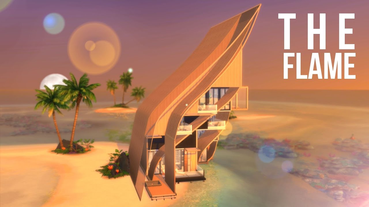 THE FLAME | FUTURISTIC BEACH HOUSE | The Sims 4 Speed Build | The Four Elements | NOCC