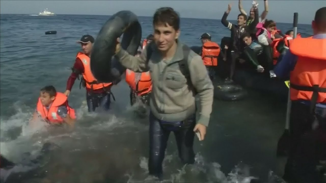 Беженцы спасены у берегов греческого острова Лесбос