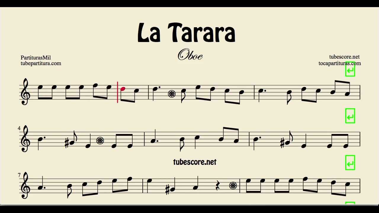 La Tarara Sheet Music for Oboe