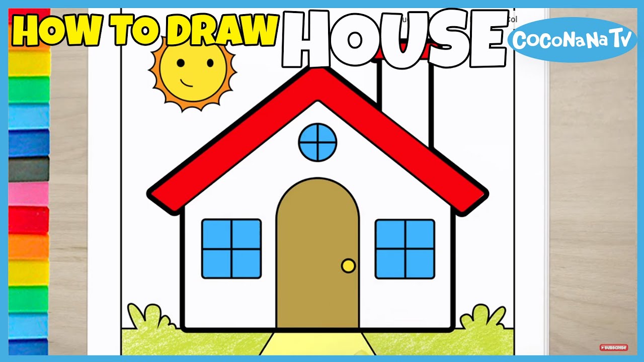 HOW TO DRAW HOUSE (RUMAH) - COCONANATV