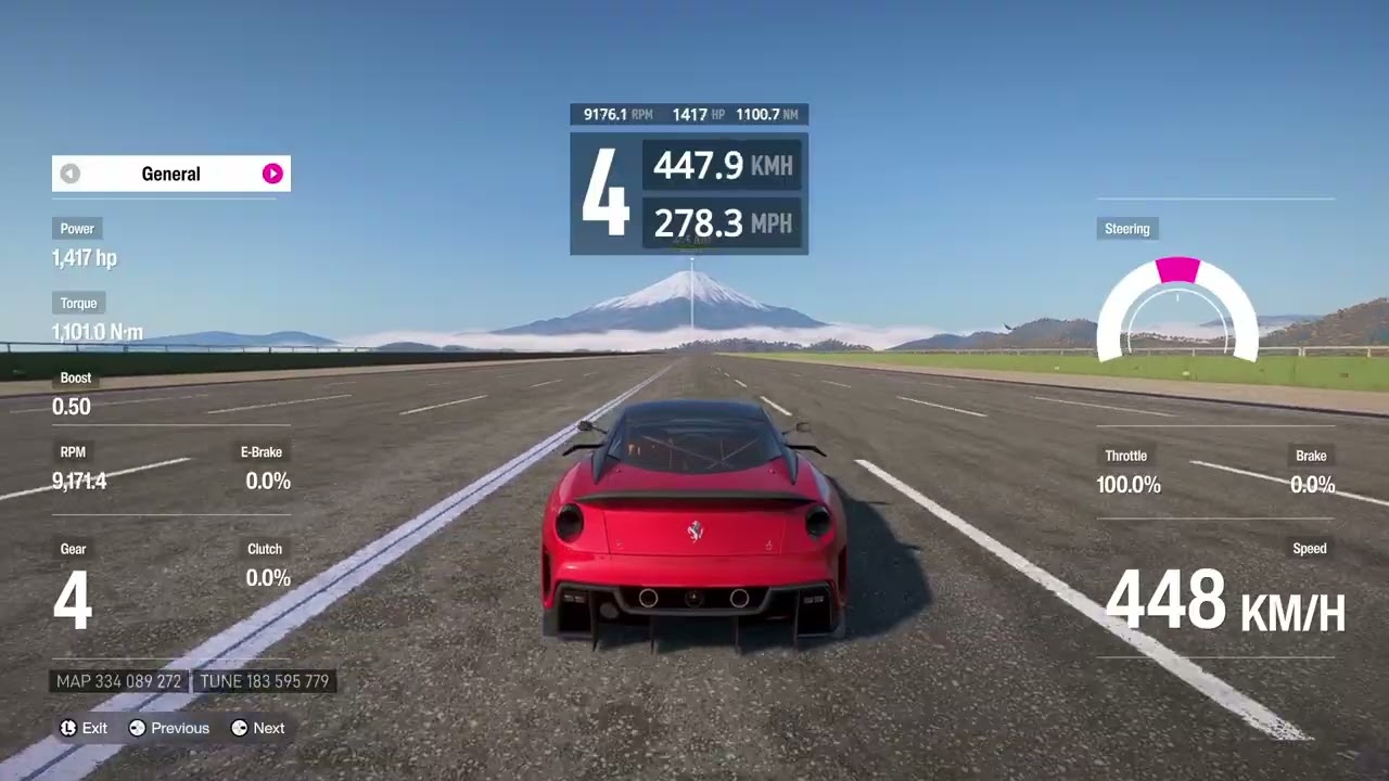 Ferrari 599XX: Top Speed Test with Telemetry - Forza Horizon 6