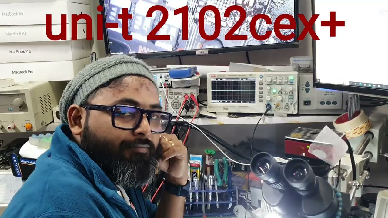 UNI-T 2102CEX+ Setting for Laptop Board testing.