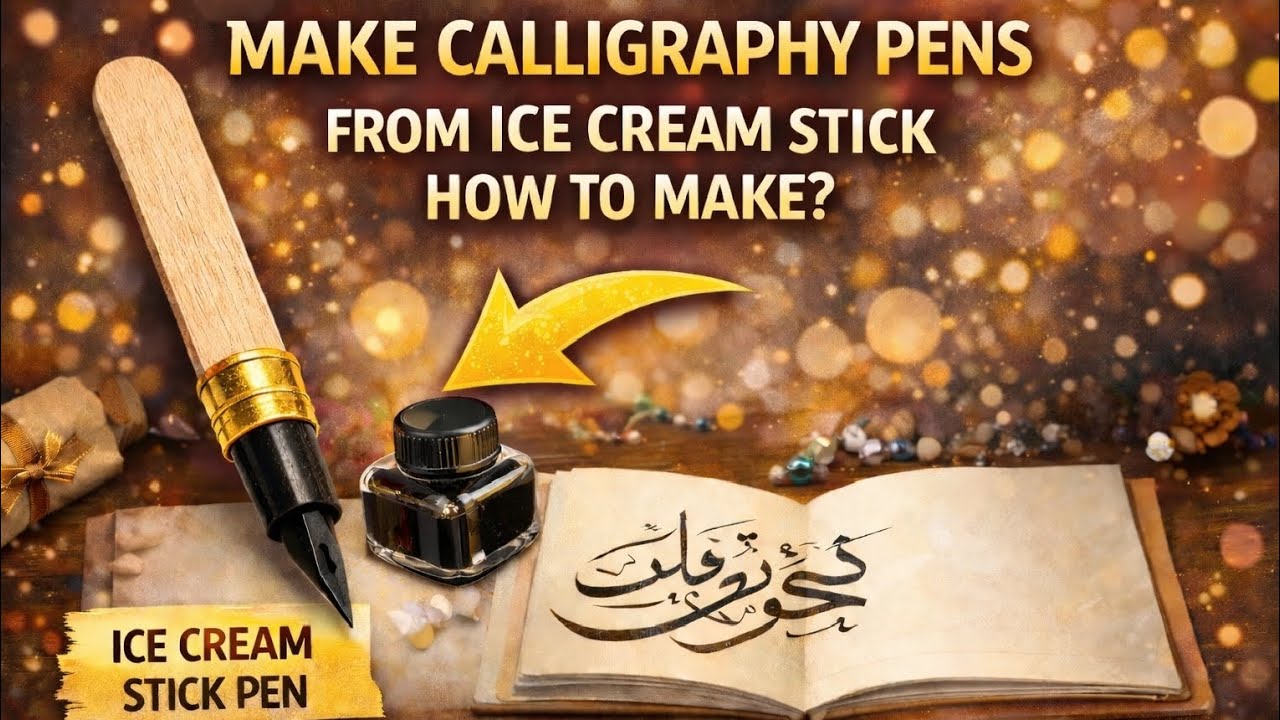 Turn Ice Cream Sticks into a Pro Calligraphy Pen #calligraphy #quran #art #painting #youtube #video 