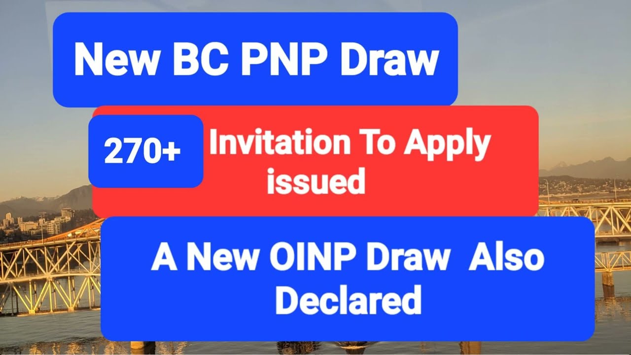 OINP DRAW II BC PNP Draw II Cut off score II Express Entry BC  II CanadaPR II pnp canada II IRCC
