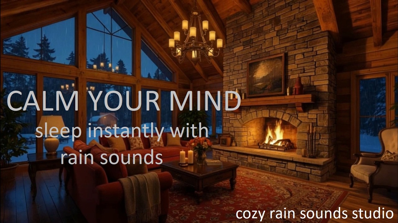 Rainy Night with Fireplace 🔥 | 5 Hours For Sleep & Relaxation