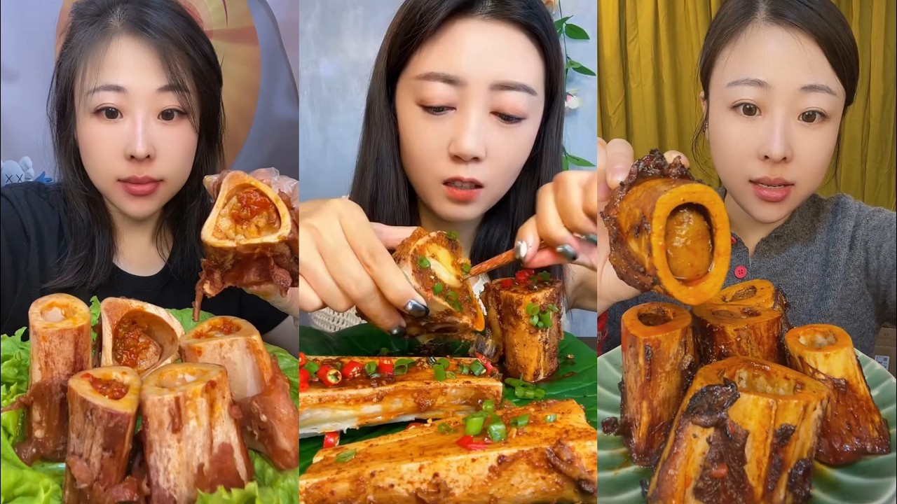 asmr super fatty spicy bone marrow mukbang - thánh ăn tủy xương siêu cay - mukbang eating show #783