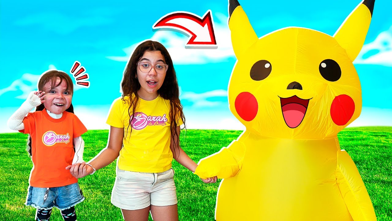 SARAH e ELOAH em uma HISTÓRIA ENGRAÇADA da visita do PIKACHU | Funny Story for Kids