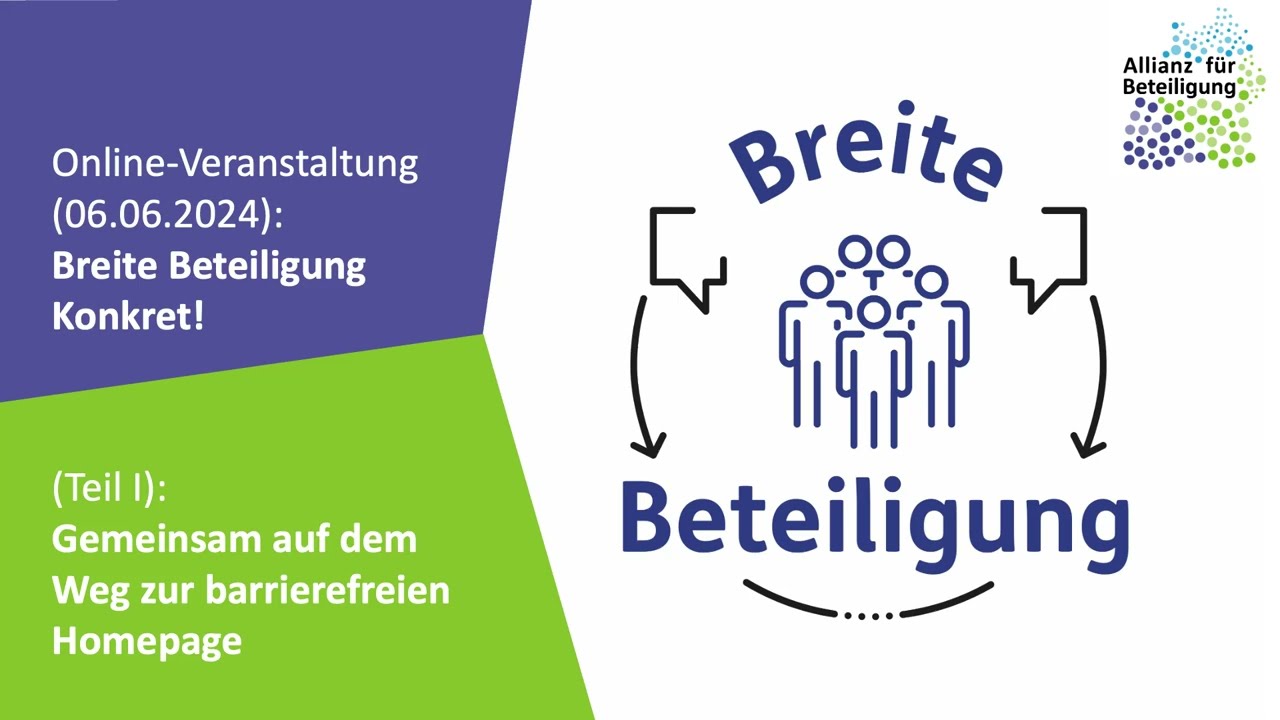 Online Veranstaltung Breite Beteiligung Konkret! Teil I