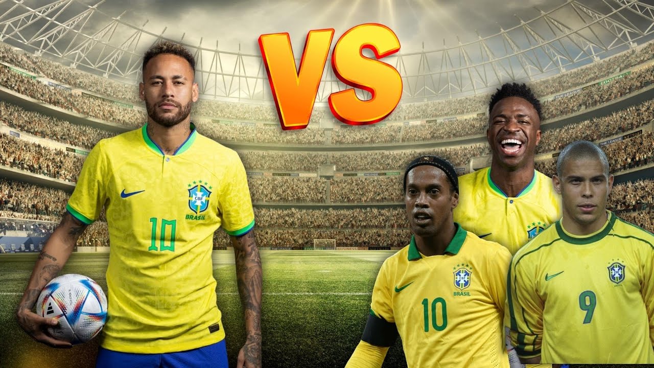 Неймар 🔥VS Brazil Legends🔥 Сравнение футболистов (Неймар Вини-младший, Роналдиньо, Роналду Назарио)