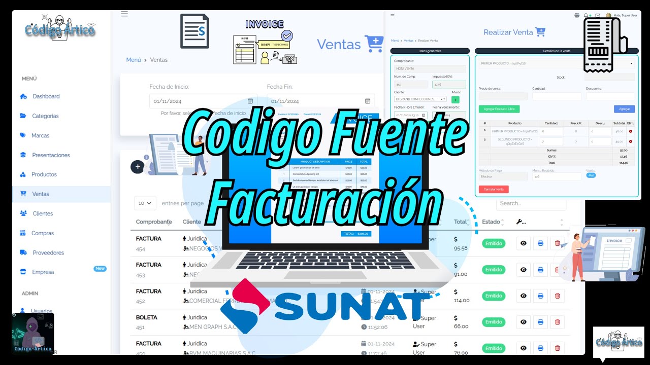 Sistema de Ventas e Inventario 🚀 | C&oacute;digo Fuente de Facturaci&oacute;n Electr&oacute;nica en Per&uacute;🛒