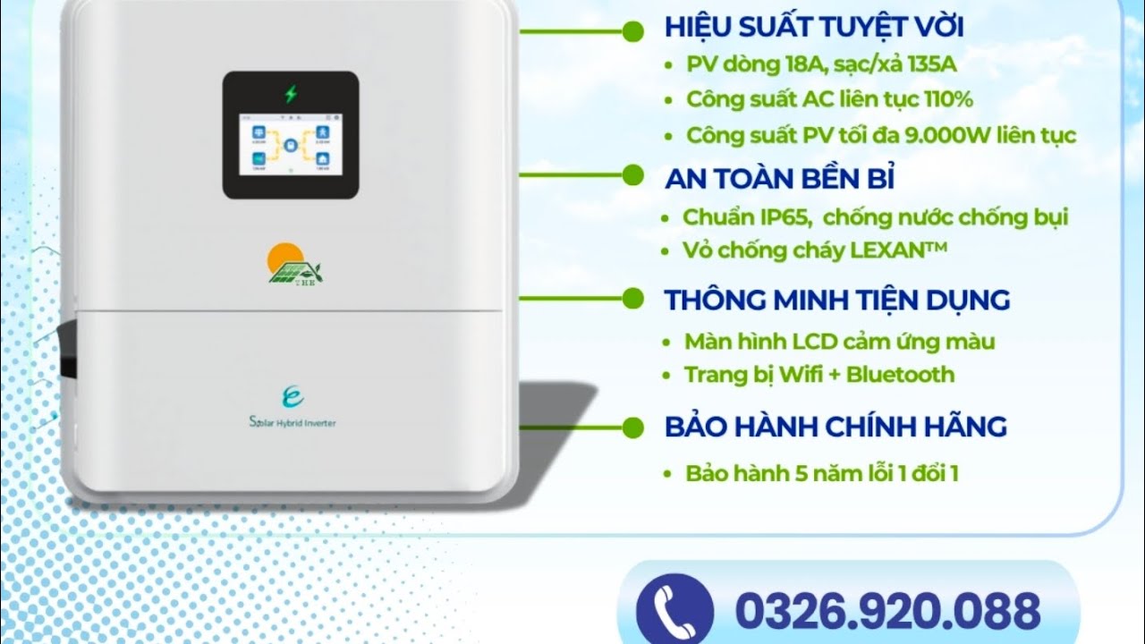 Hướng dẫn lắp đặt, cài đặt Biến Tần Hybrid Cergy 6kW Ip65 - Bảo hành 5 năm 1 đổi 1 -Senergy 6kw ip65
