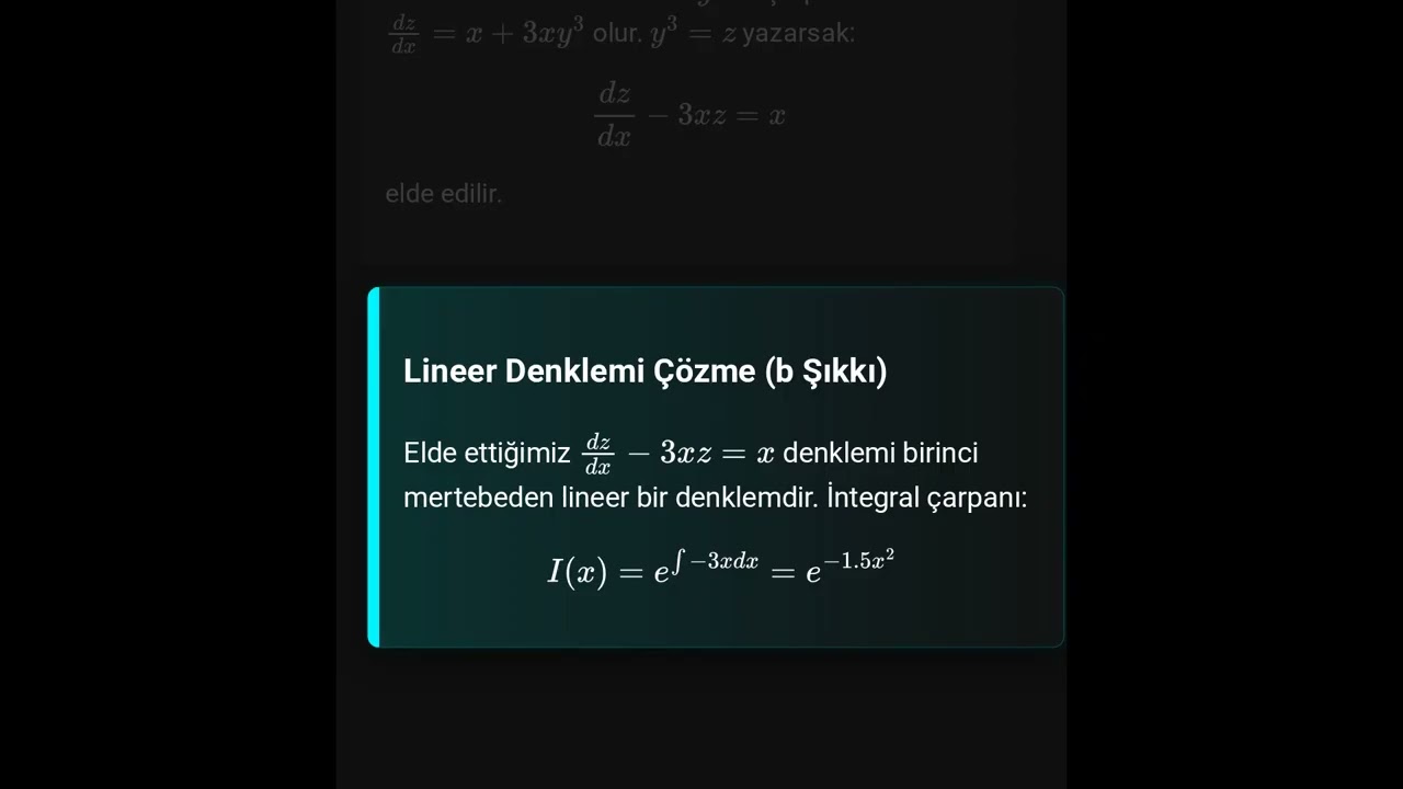 Diferansiyel Denklemlerde Değişken Değiştirme ve Çözüm