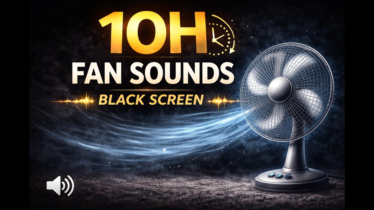 Fan Sounds for Sleep (10 Hours) – Black Screen | Deep White Noise