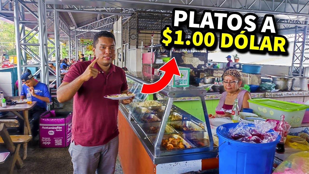😱 Asi es la COMIDA de $1.00 DOLAR en EL SALVADOR &iquest;que tan buena es? 🇸🇻