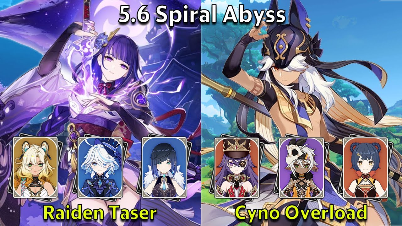 C2 Raiden Taser & C1 Cyno Overload - Genshin Impact 5.6 Spiral Abyss Full Clear
