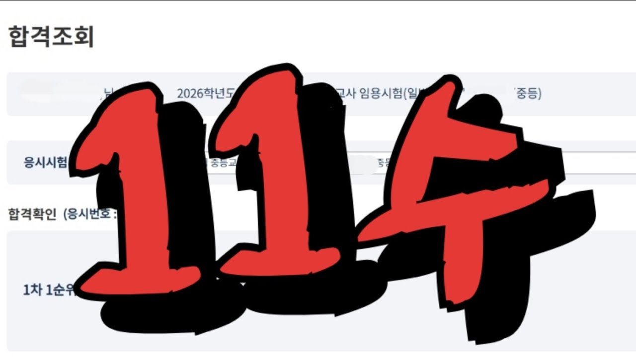 11수 | 시험을 또 본다고??🫨 | 11번째 임용고시 | 재임용