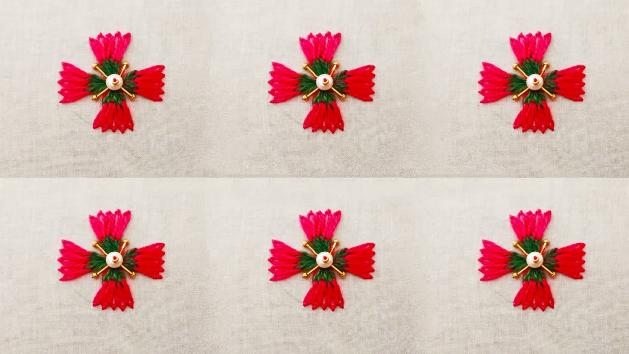Hand embroidery butis all over design for dress/blouse #HandEmbroidery #AariWorkUsingNormalNeedle
