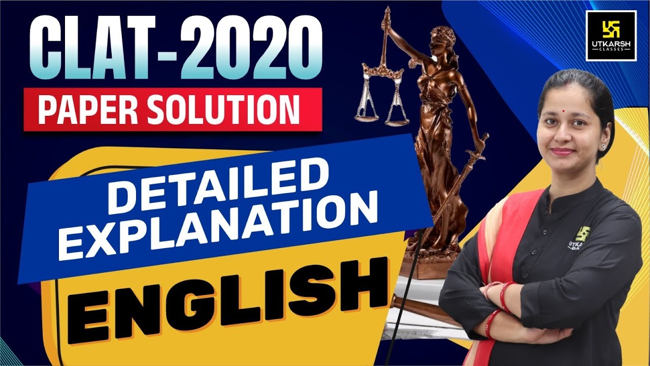 CLAT 2020 | English Question Paper Detailed Solution By Garima Ma'am | Utkarsh CLAT Classes