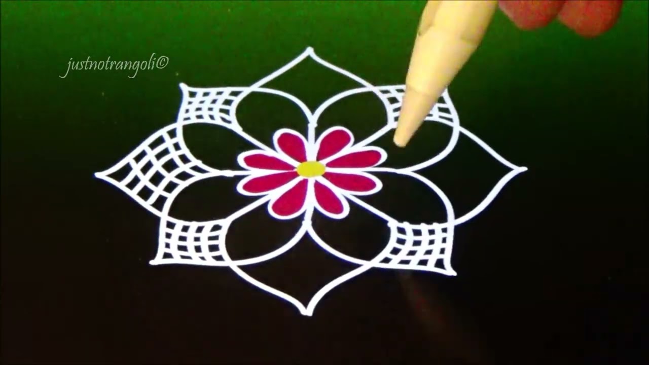 KOLAM WITH JUST 3-3 DOTS / EASY KOLAM / SIMPLE KOLAM