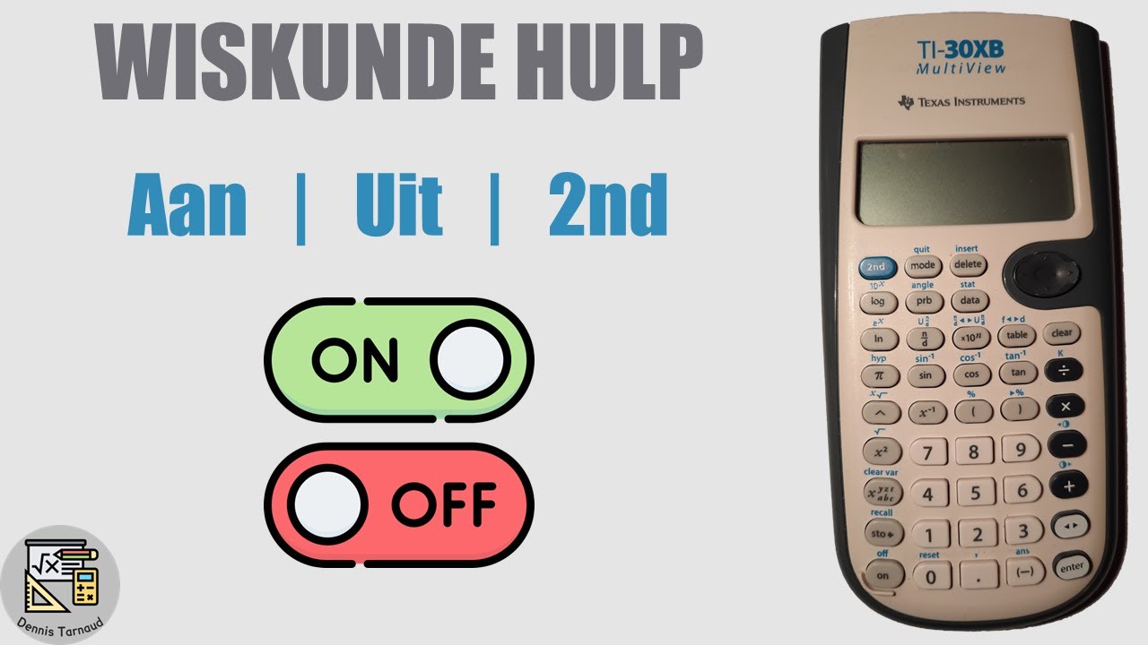 TI-30X - Aanzetten, uitzetten en de 2nd-knop