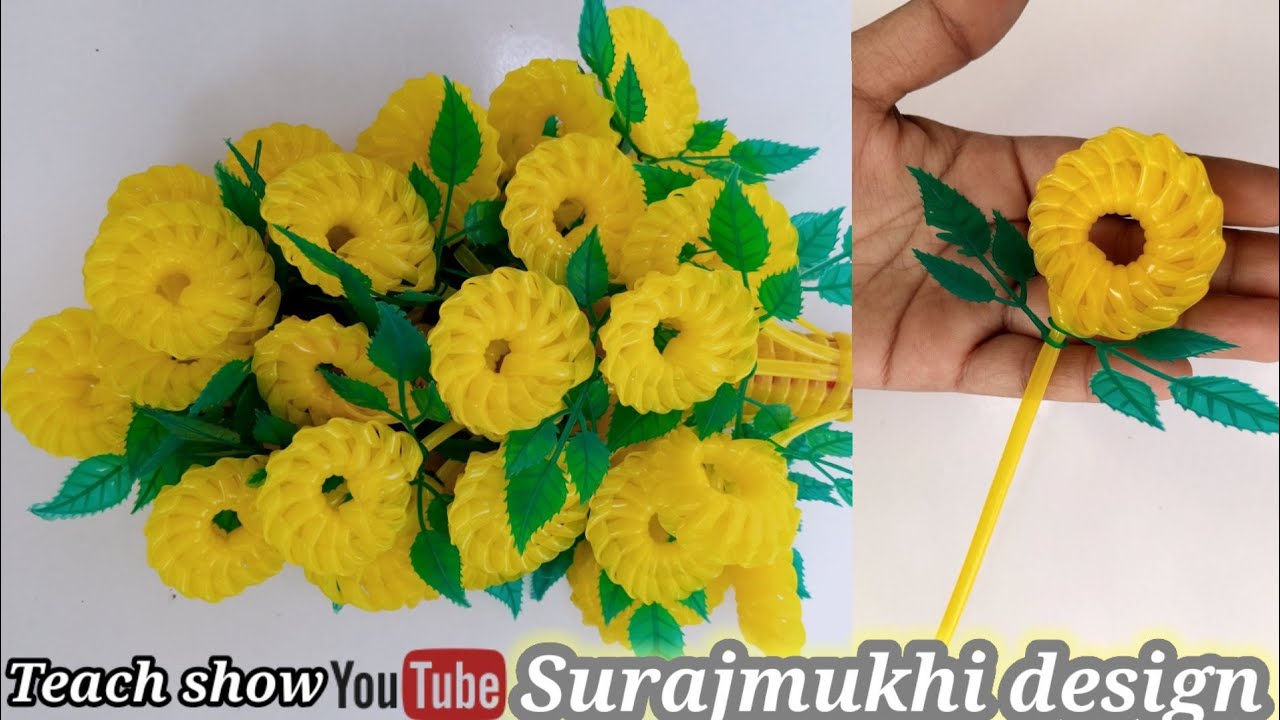 Plastic Wire New Design Surajmukhi Guldast !! प्लास्टिक के पाइप से बनाएं सूरजमुखी पंखुड़ी