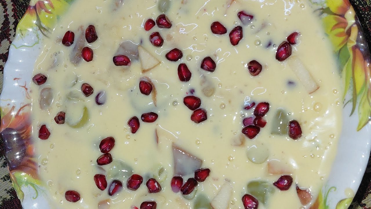Hyderabadi fruit ka Meetha [fruit custard] delicious yummy Indian fruit salad fullrecipe easy simple