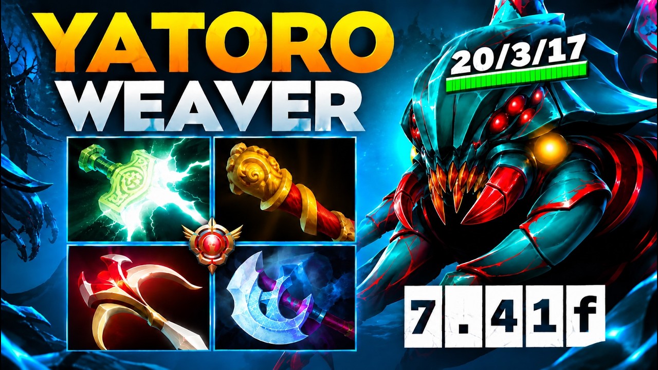 YATORO С НОВЫМ БИЛДОМ НА ЖУКА ТАЩИТ В СОЛО🔥❘ Yatoro Weaver 7.41f dota 2