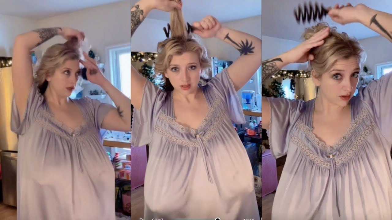 Daily Life of a Plus-Bodied Woman Styling Her Own Hair - Natural Older Women Over 45