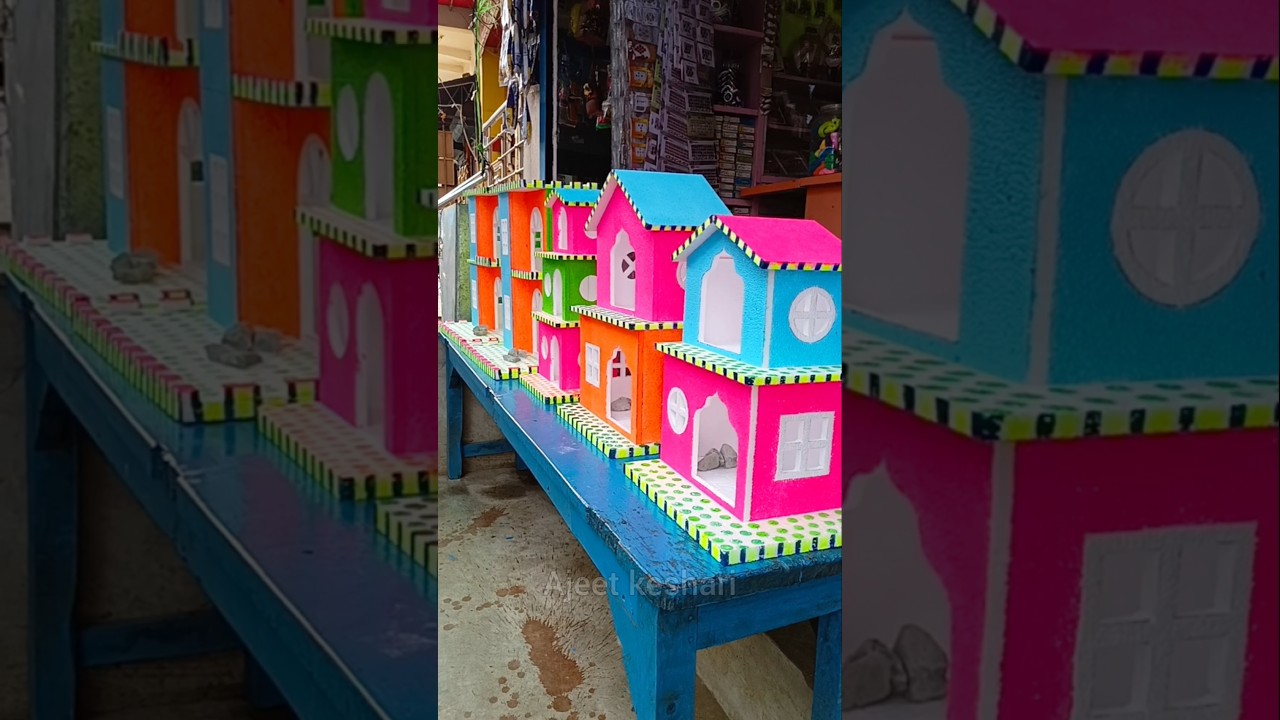 diwali ghar | diwali ghar kaise banaen | thermocol house #diy  #ghar #art #craft #shorts #video