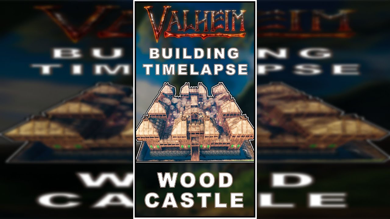 Building Timelapse: Wood Castle in Valheim | Best Base Design Time Lapse #short