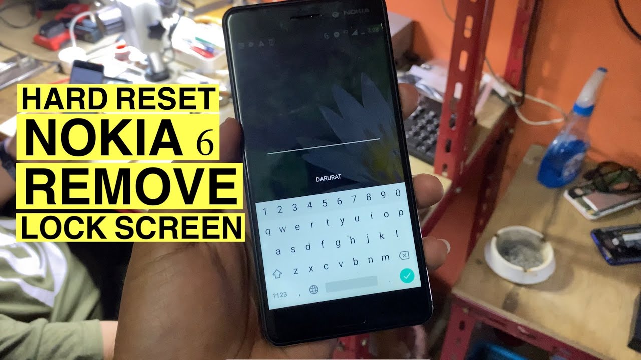 Hard Reset Nokia 6 TA-1021 Remove Pola Pin Sandi Screen Lock