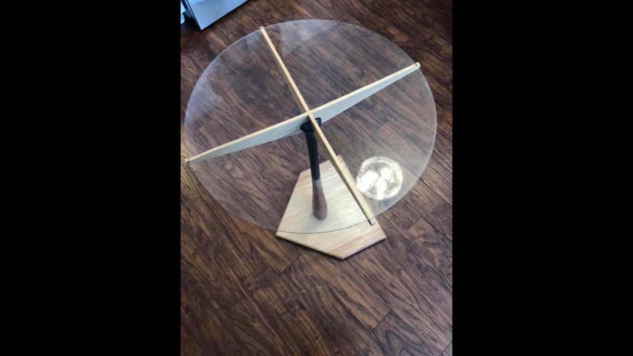Building a Baseball / Softball Bat Table with a Louisville Slugger as the Pedestal and a glass top!